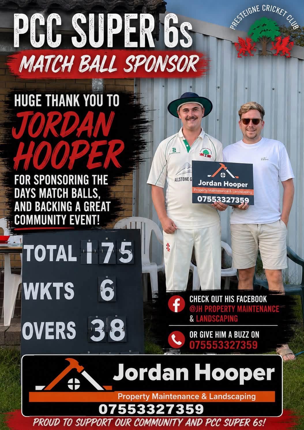 Match ball sponsor — Jordan Hooper Property Maintenance & Landscaping