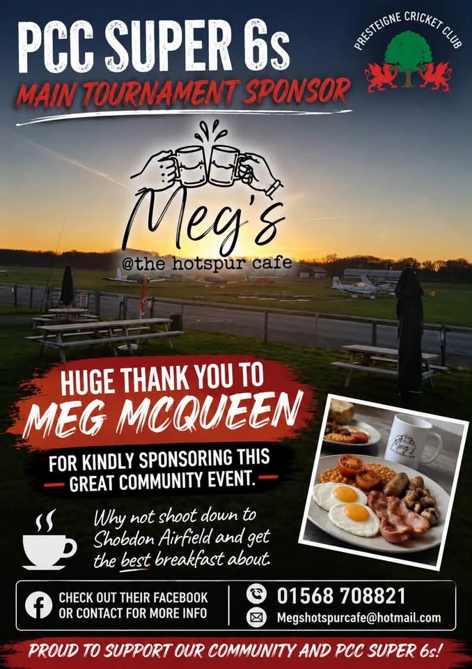 Main tournament sponsor — Meg's @ The Hotspur Cafe, Shobdon Airfield